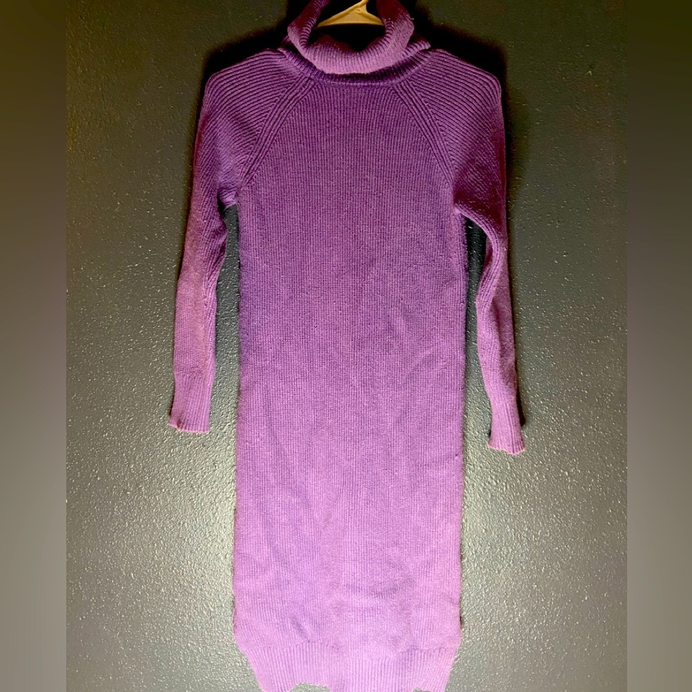 Purple sweater dress